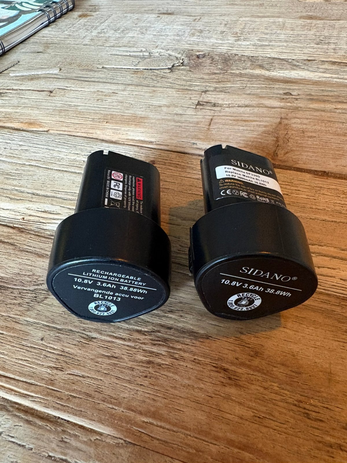 2x 10,8V 3,6Ah accu vervanging Makita BL1013, Ophalen of Verzenden, Zo goed als nieuw, Boor- en Schroefmachine