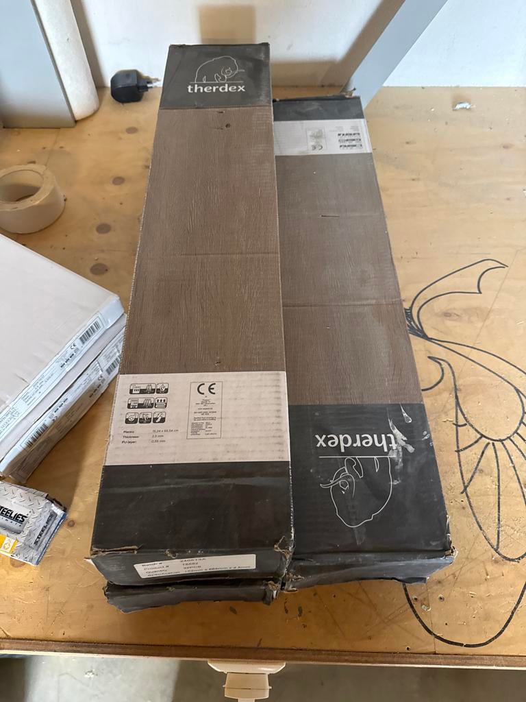 Restpartij Therdex pvc vloer hongaarse punt 10m2, Bruin, Nieuw, Ophalen of Verzenden, Vinyl