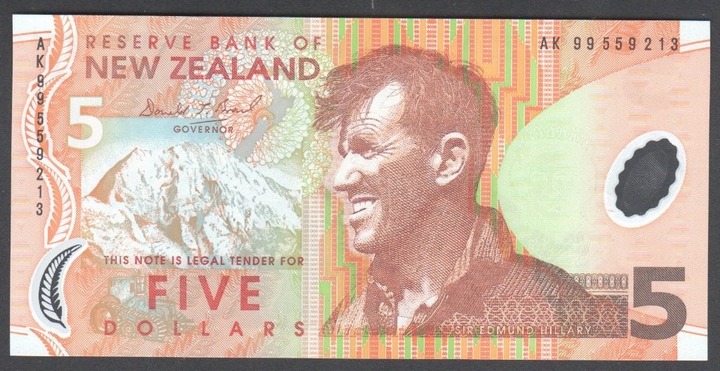 New Zealand 5 Dollars 1999 Polymer, Verzenden, Los biljet