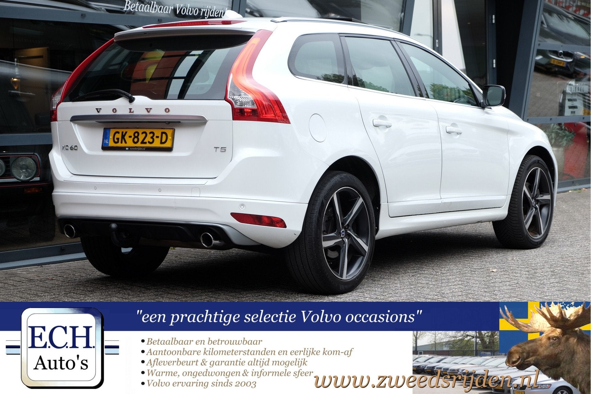 Volvo XC60 2.0 T5 FWD R-Design Panoramadak, Camera, Leer, Auto's, Volvo, 15 km/l, Gebruikt, 4 cilinders, Wit