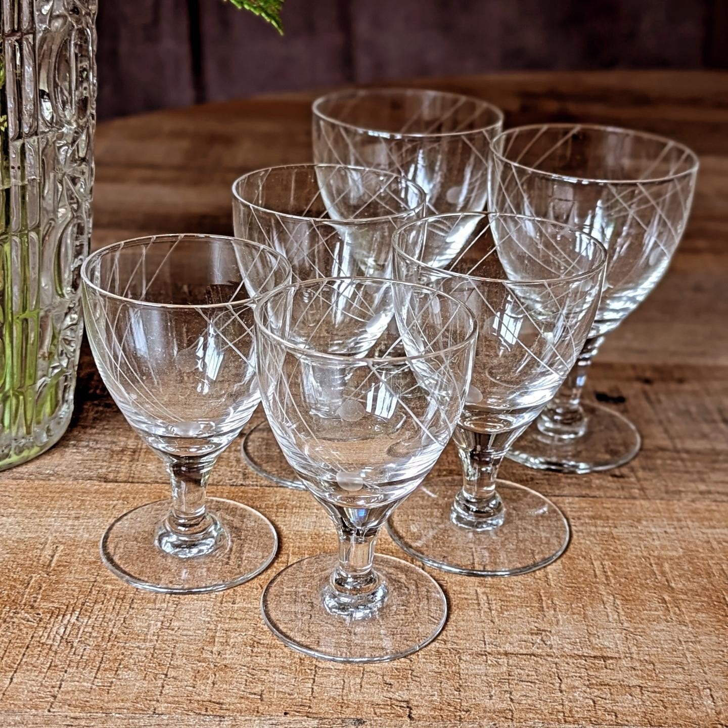 Vintage glazen set – 24 glazen & karaf, Verzamelen, Ophalen of Verzenden, Zo goed als nieuw, Overige typen