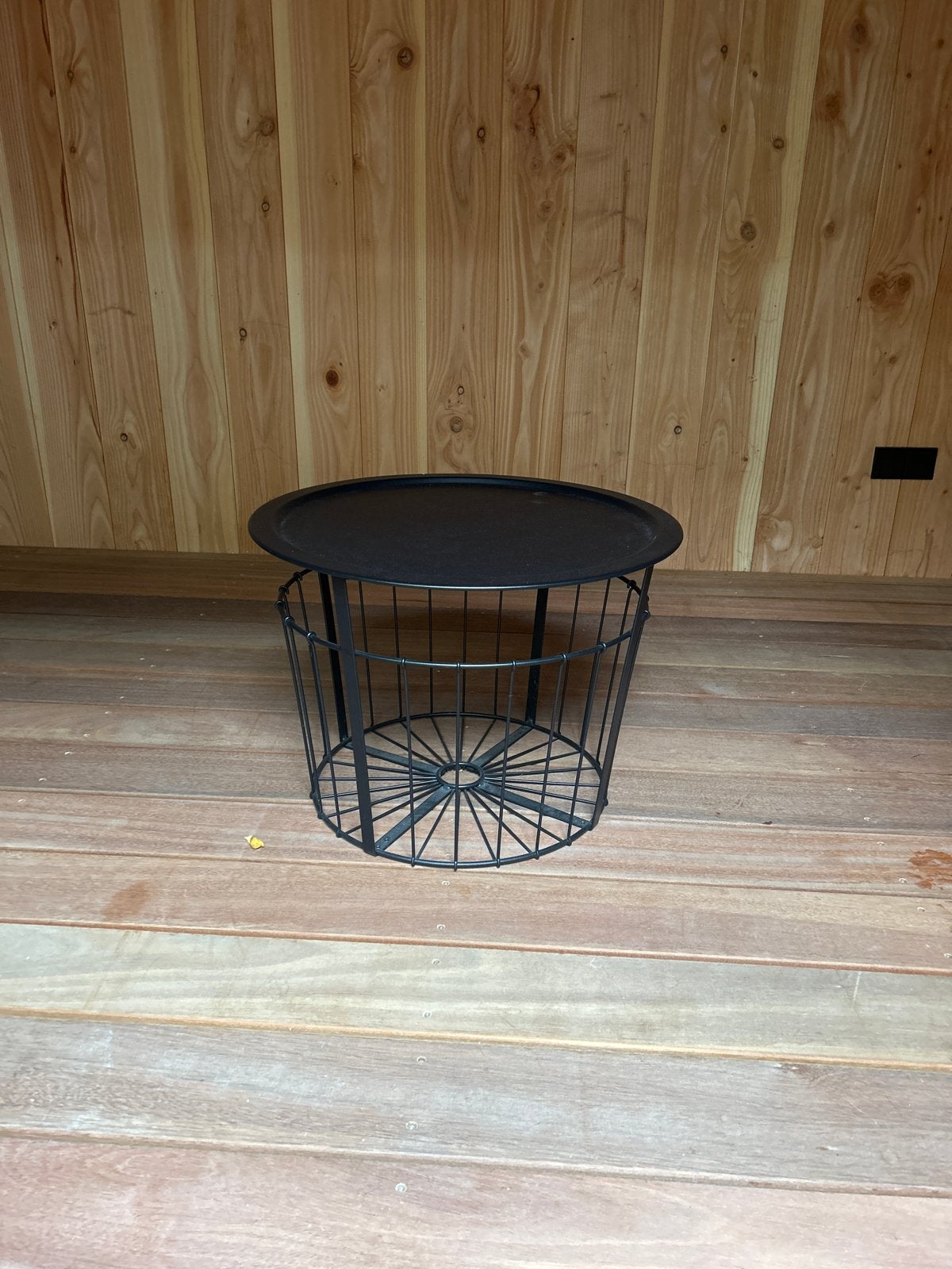Ikea bijzettafel/opbergmand - Zwart metaal, Ophalen, Minder dan 45 cm, Minder dan 55 cm, Gebruikt