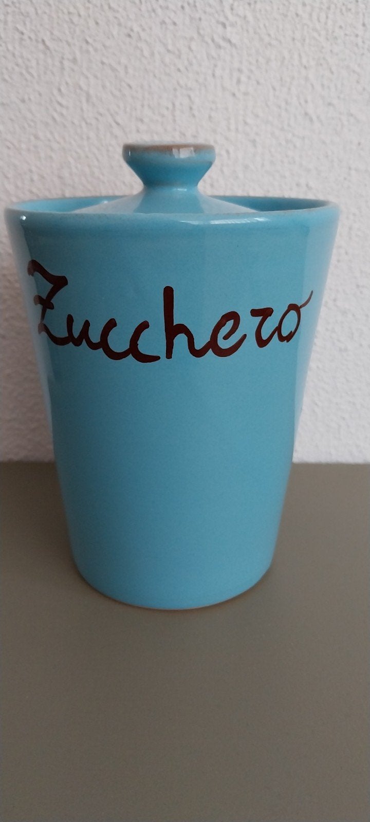 Officina del Gusto Zucchero voorraadpot - Handgemaakt, Blauw, Ophalen of Verzenden, Zo goed als nieuw, Voorraadpot