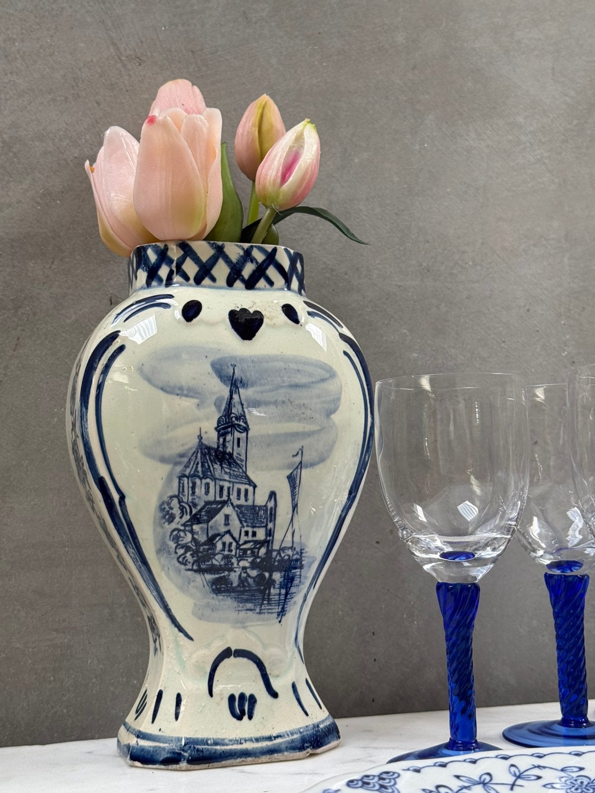 Delfts Blauwe vaas, Huis en Inrichting, Delfts Blauw, Gebruikt, Q, Blauw