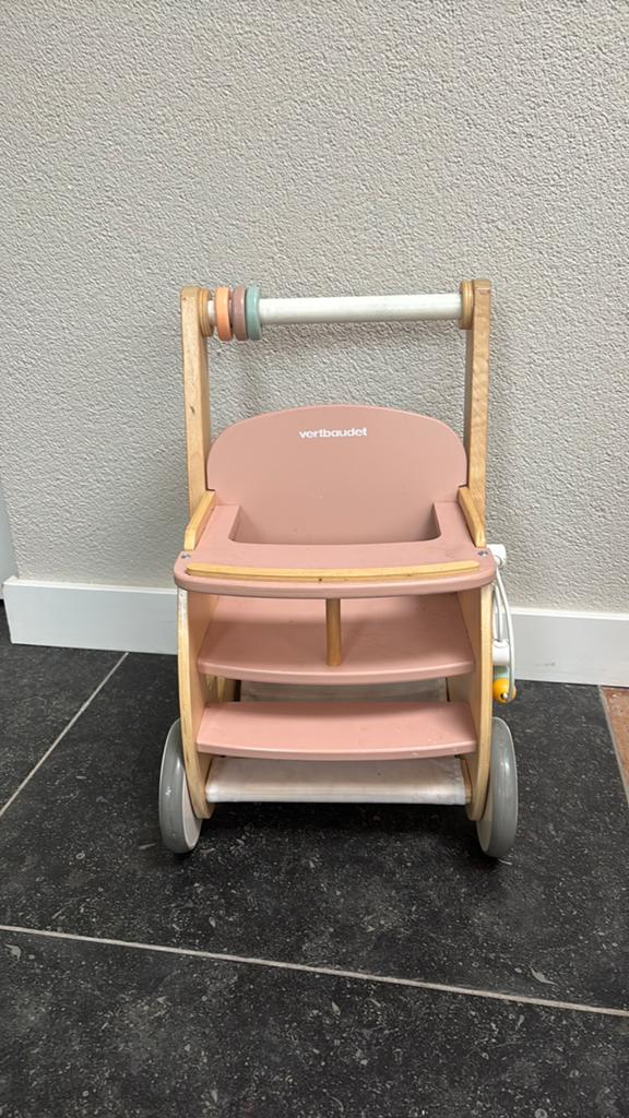 Vertbaudet loopwagentje met zitje voor babypop, Ophalen, Zo goed als nieuw
