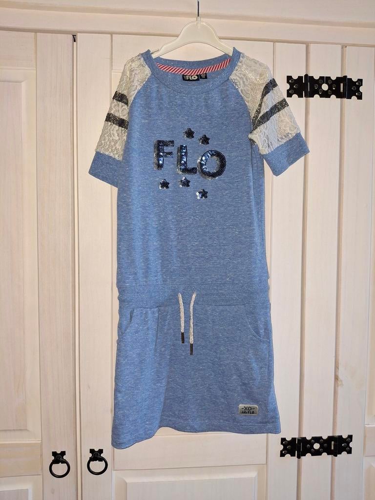 Flo jurkje maat 140, Kinderen en Baby's, Kinderkleding | Maat 140, Ophalen of Verzenden, Zo goed als nieuw, Meisje, Jurk of Rok