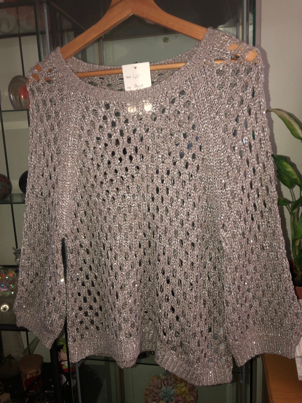 Monari gehaakte trui met open structuur en pailletjes, Kleding | Dames, Ophalen of Verzenden, Zo goed als nieuw, Maat 38/40 (M)