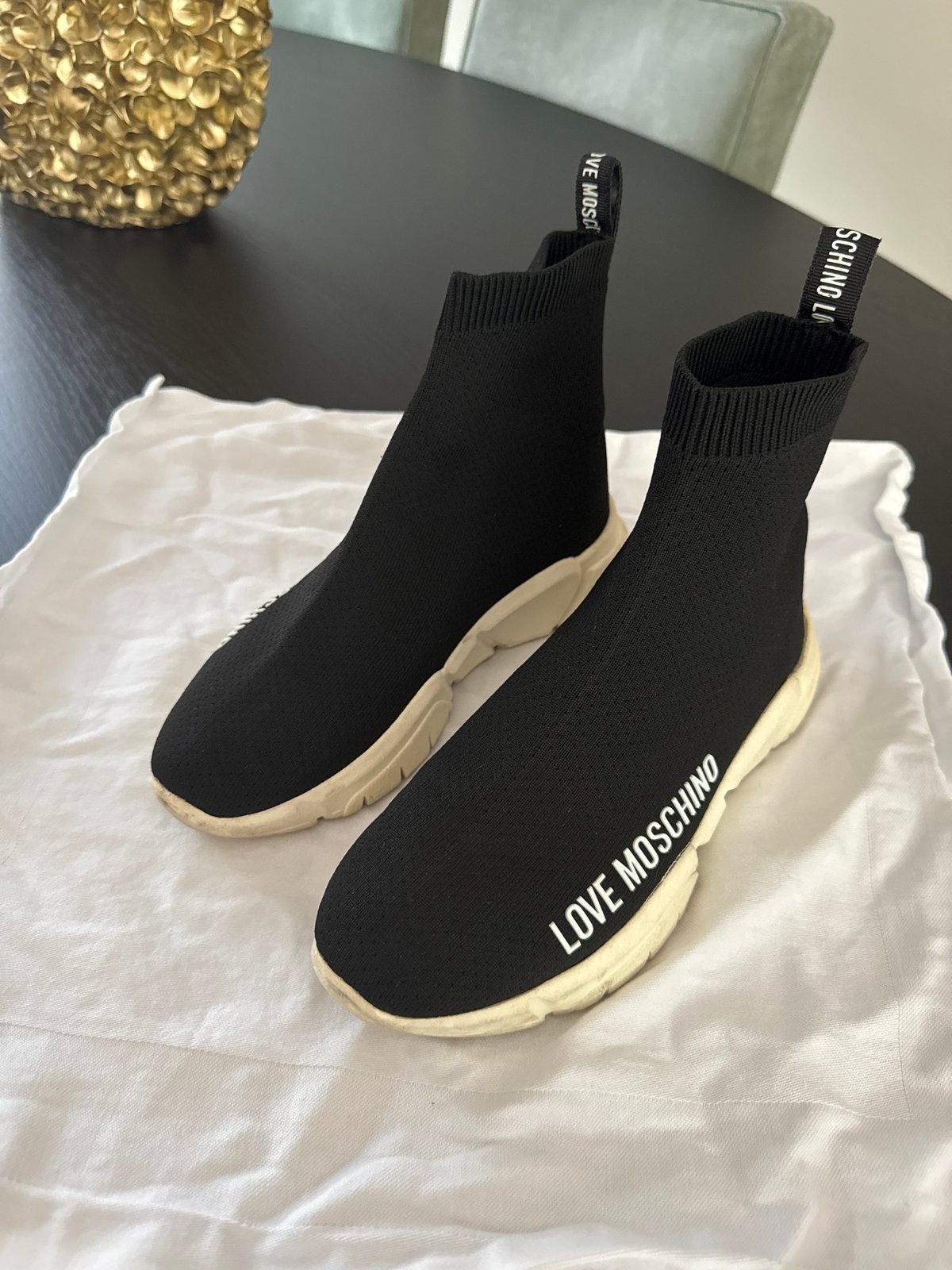 Love Moschino sok sneakers - Zwart, Ophalen of Verzenden, Gedragen, Zwart, Sneakers of Gympen
