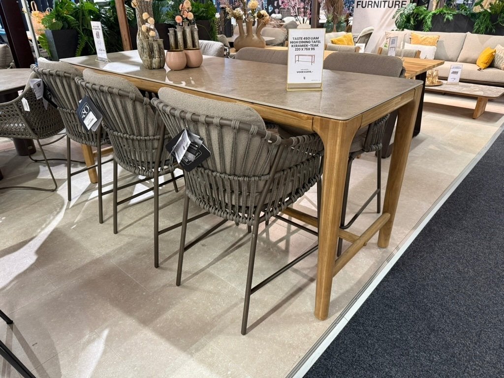 4 Seasons Outdoor - Liam - Tuin bar tafel - 220 cm, Ophalen of Verzenden, Nieuw, Rechthoekig, Teakhout