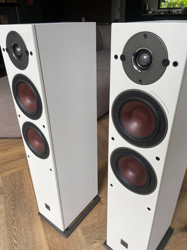 Dali oberon 5 Vloerstaande Luidsprekers - Wit, Audio, Tv en Foto, Luidsprekers, Zo goed als nieuw, 120 watt of meer, Front, Rear of Stereo speakers