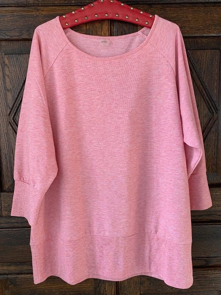 Dunne roze gemeleerde trui, dikke top; active by Tchibo; XL, Kleding | Dames, Grote Maten, Zo goed als nieuw, Trui of Vest, Roze