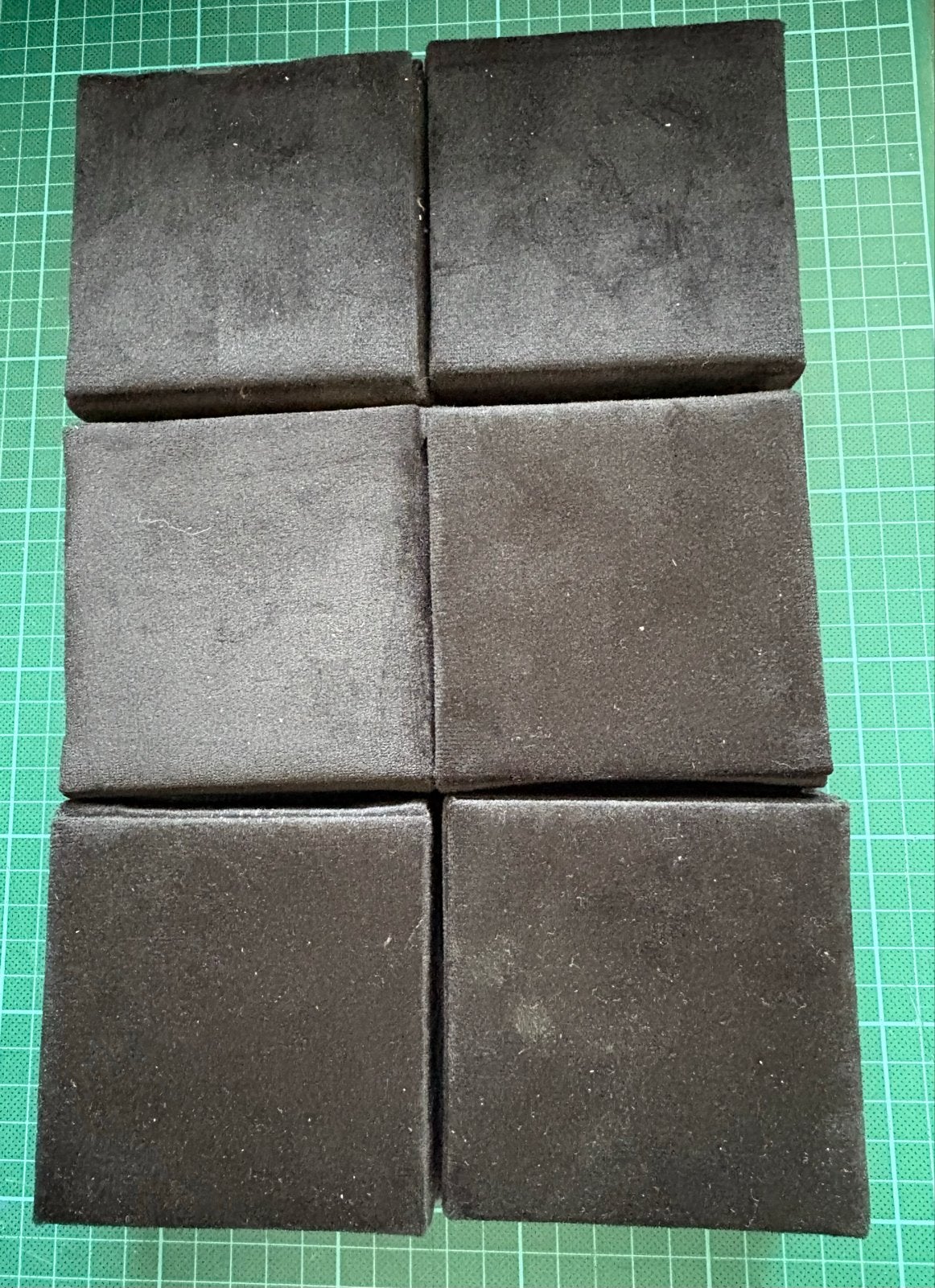 Zes Zwarte Fluweel Opbergdozen - 9,5x9,5x5,5 cm, Zwart, Ophalen of Verzenden, Zo goed als nieuw, Modern