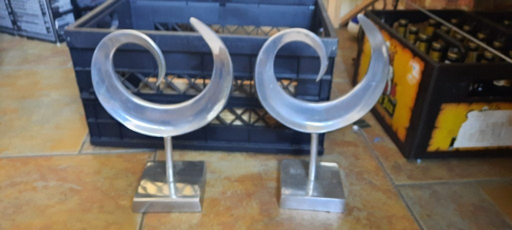 2 metalen ornamenten, Ophalen of Verzenden, Zo goed als nieuw, Zilver, Metaal