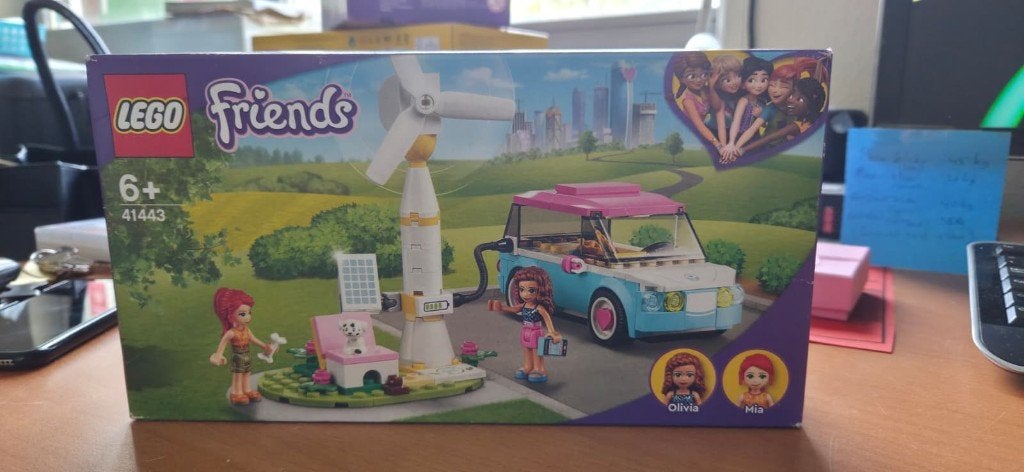 LEGO Friends Olivia's Elektrische Auto (Set 41443), Compleet, Lego, Ophalen of Verzenden, Zo goed als nieuw