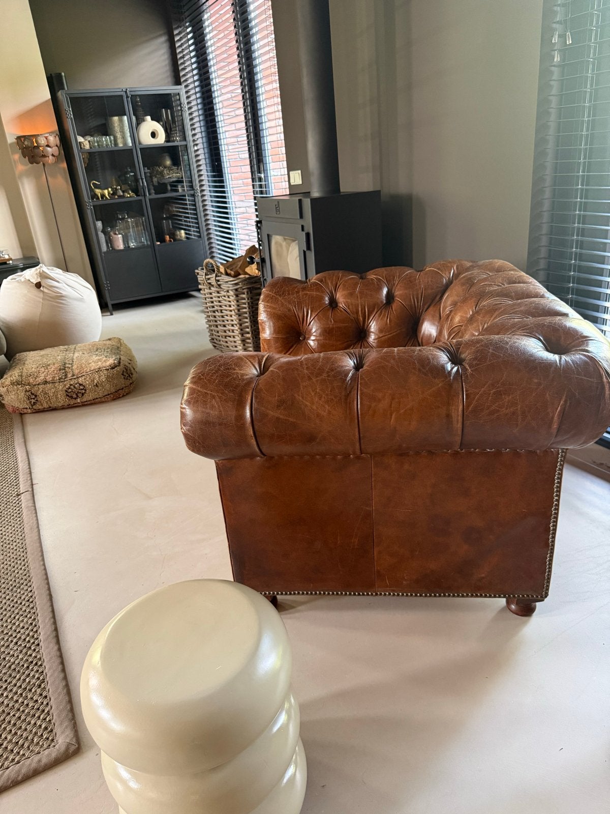 Polo Ralph Lauren Club Fauteuil - Cognac Leer, Ophalen of Verzenden, Gebruikt, Leer, 75 tot 100 cm