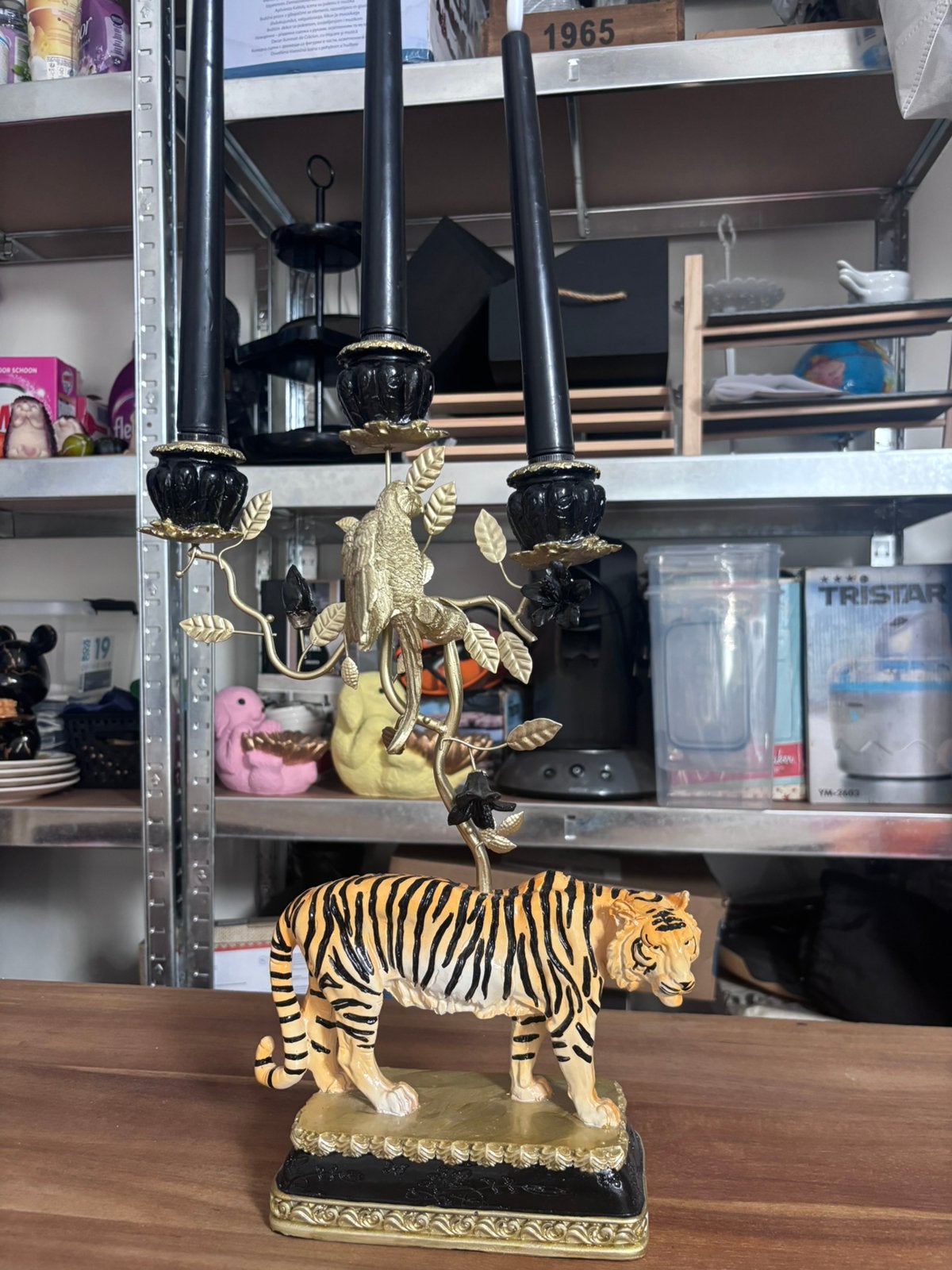 Tijger kandelaar., Ophalen of Verzenden, Zo goed als nieuw, Overige merken