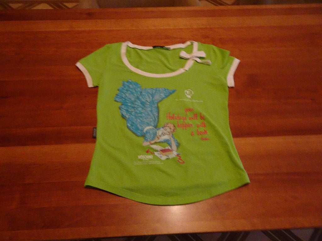 MOSCHINO groen shirt met prent, Kleding | Dames, Verzenden, Maat 42/44 (L), Nieuw, Moschino