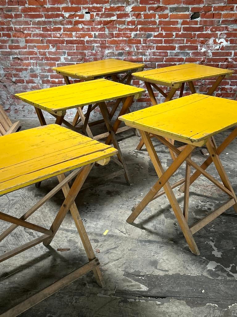 5x Vintage Klaptafel van Stokkum Vlijmen - Geel Hout, Ophalen, Gebruikt