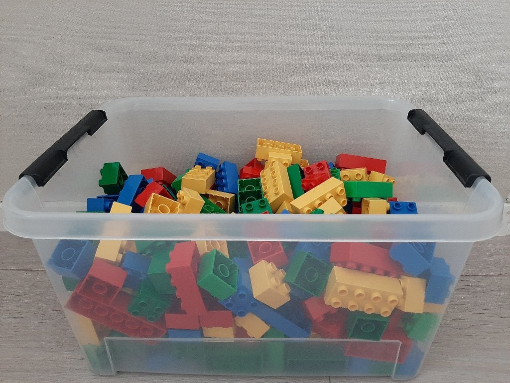 Bak met Duplo stenen Duplostenen, Ophalen, Gebruikt, Duplo