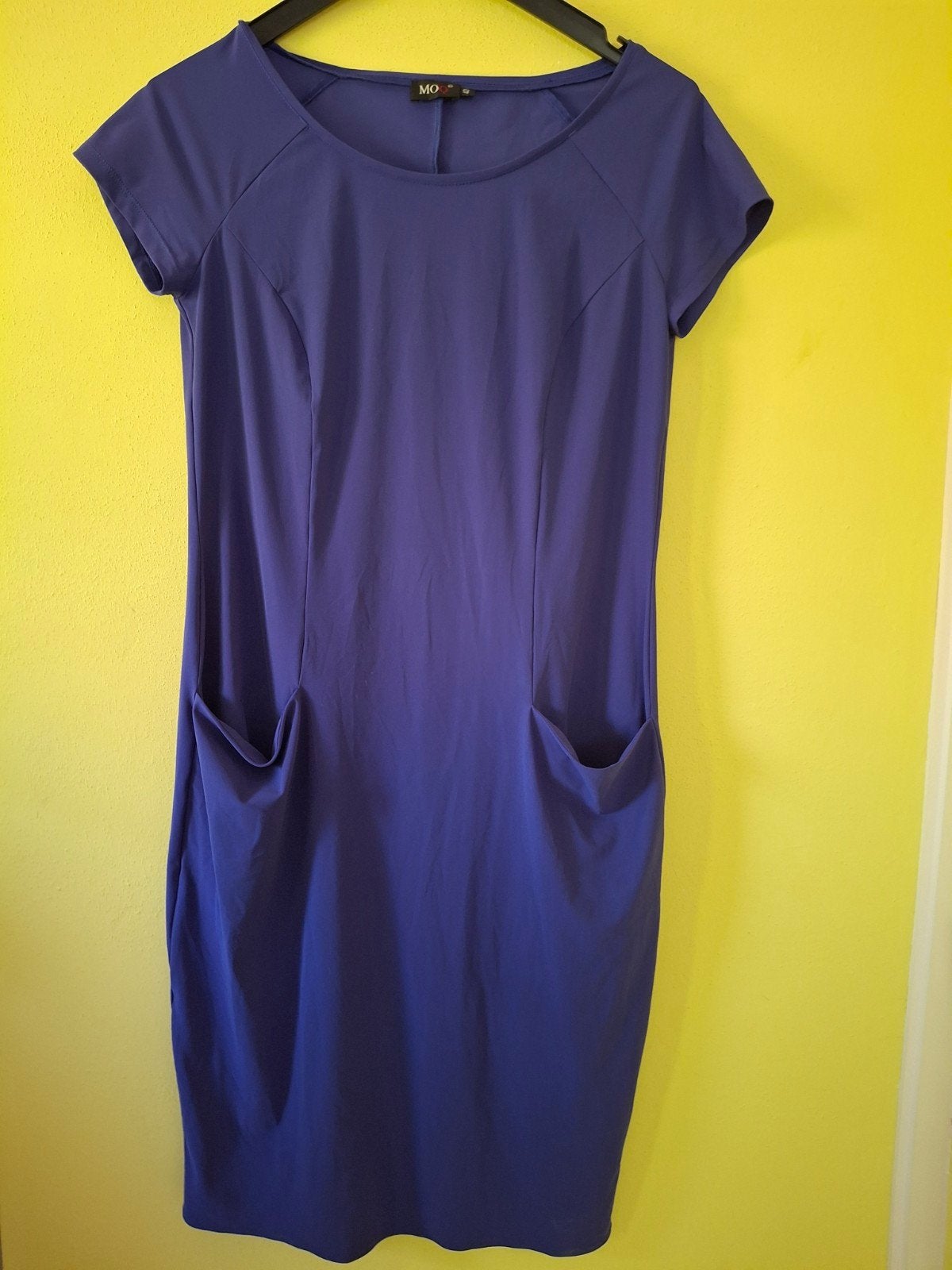 MOQ Lavendel Blauwe Travelstof Jurk Maat 40, Kleding | Dames, Jurken, Maat 38/40 (M), Blauw, Ophalen of Verzenden, Zo goed als nieuw
