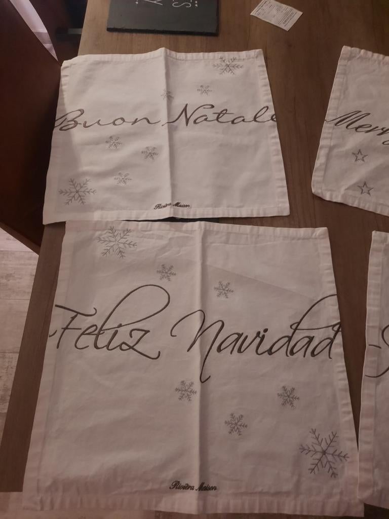 Riviera maison place mats kerst, Ophalen of Verzenden, Zo goed als nieuw, Glas of Kopje