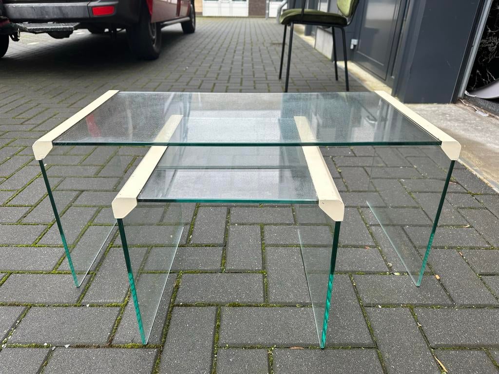 Glazen Salontafel van Galotti & Radice, Ophalen, Gebruikt, 100 tot 150 cm, Info@gijosvintage.nl