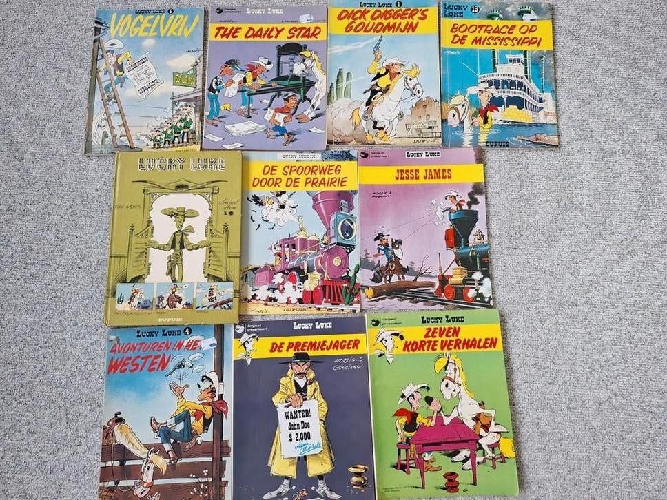 Lucky Luke - 9 losse delen + 1 verzamelalbum, Boeken, Stripboeken, Ophalen of Verzenden