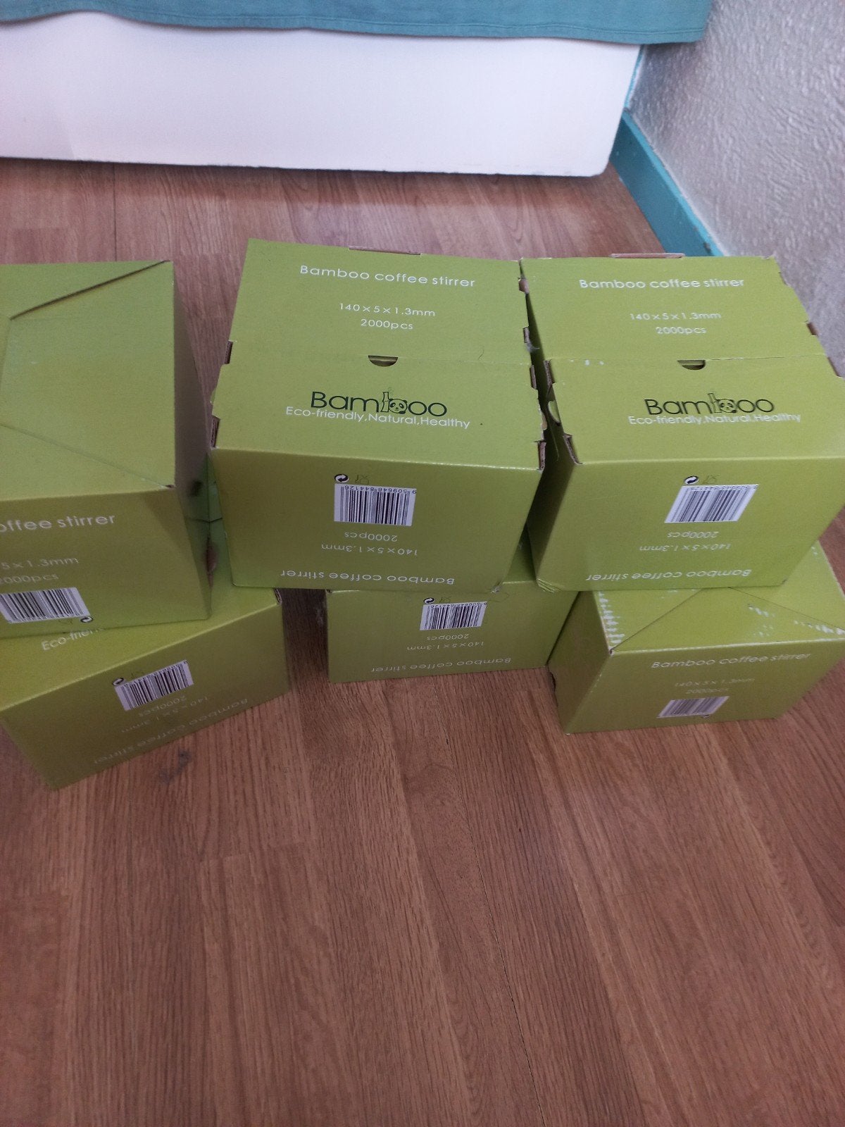 partij bamboe roerstaafjes, Beige, Overige typen, Hout, Nieuw