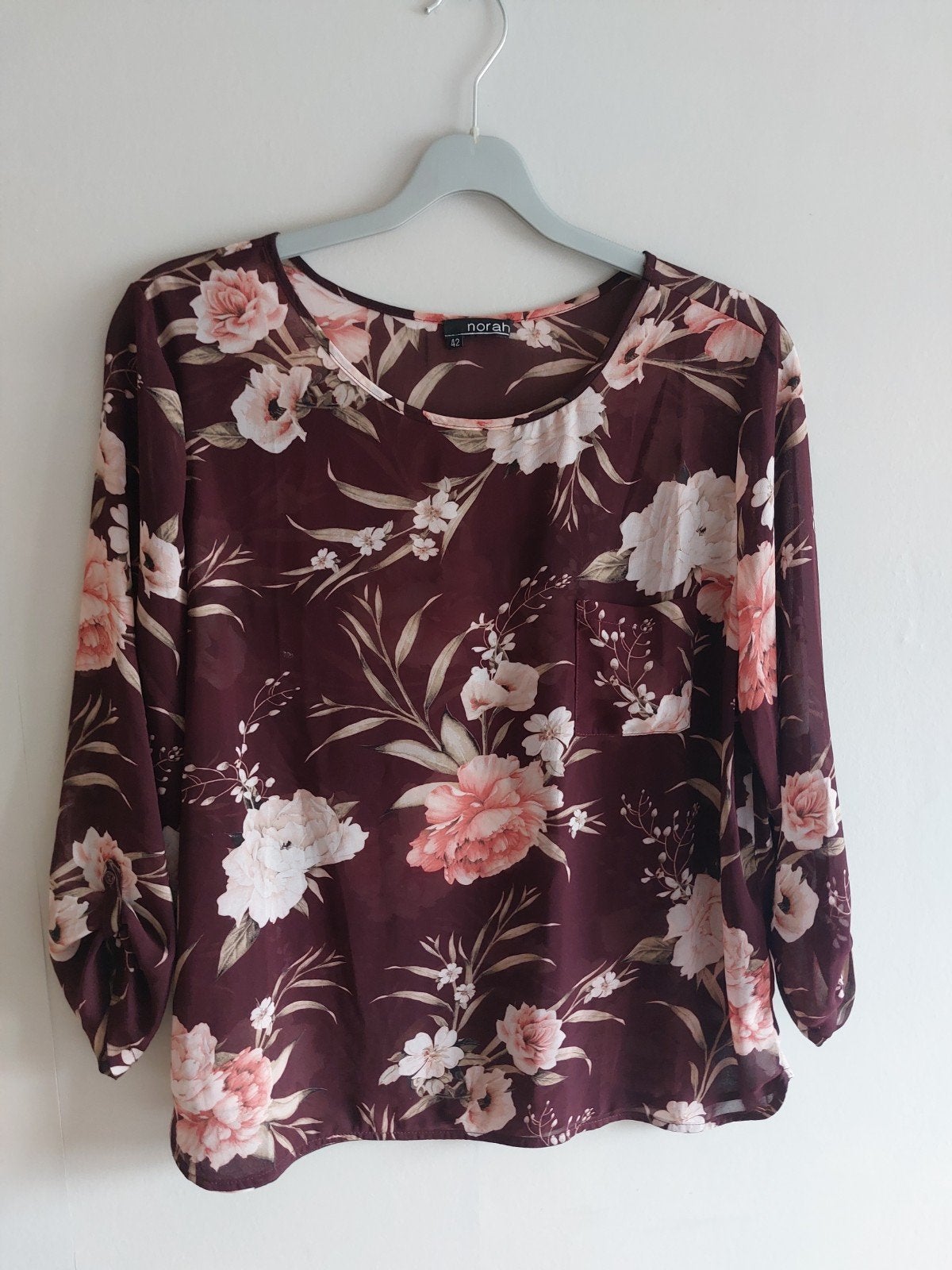 zgan bordeaux rode blouse maat 42, Kleding | Dames, Maat 42/44 (L), Ophalen of Verzenden, Zo goed als nieuw, Norah