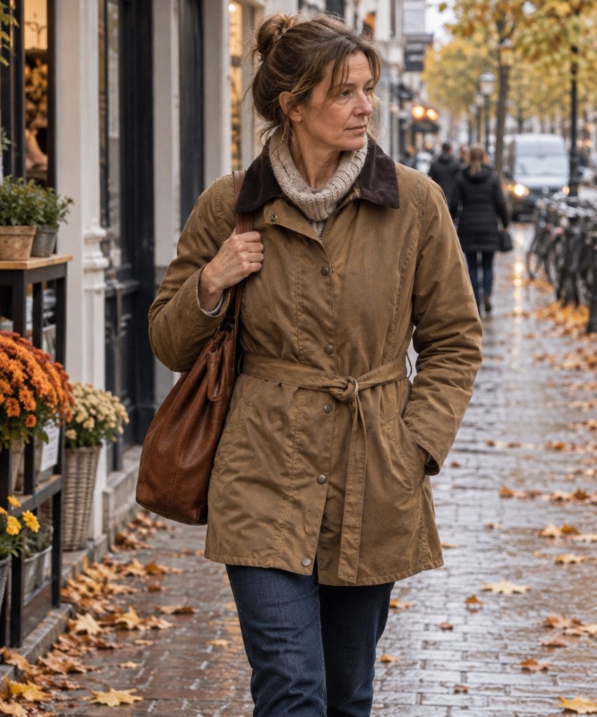 Barbour 'Newmarket Mac' dames wax jas, Trench maat 38, Kleding | Dames, Maat 38/40 (M), Barbour, Bruin, Ophalen of Verzenden