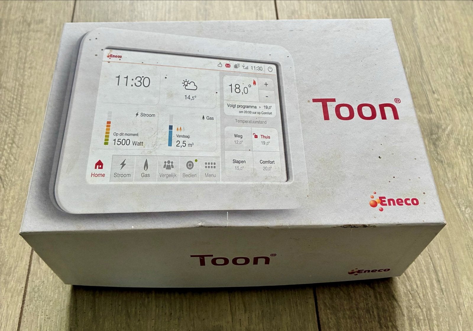 Eneco Toon Slimme Thermostaat - Complete Set, Ophalen of Verzenden, Slimme thermostaat, Zo goed als nieuw