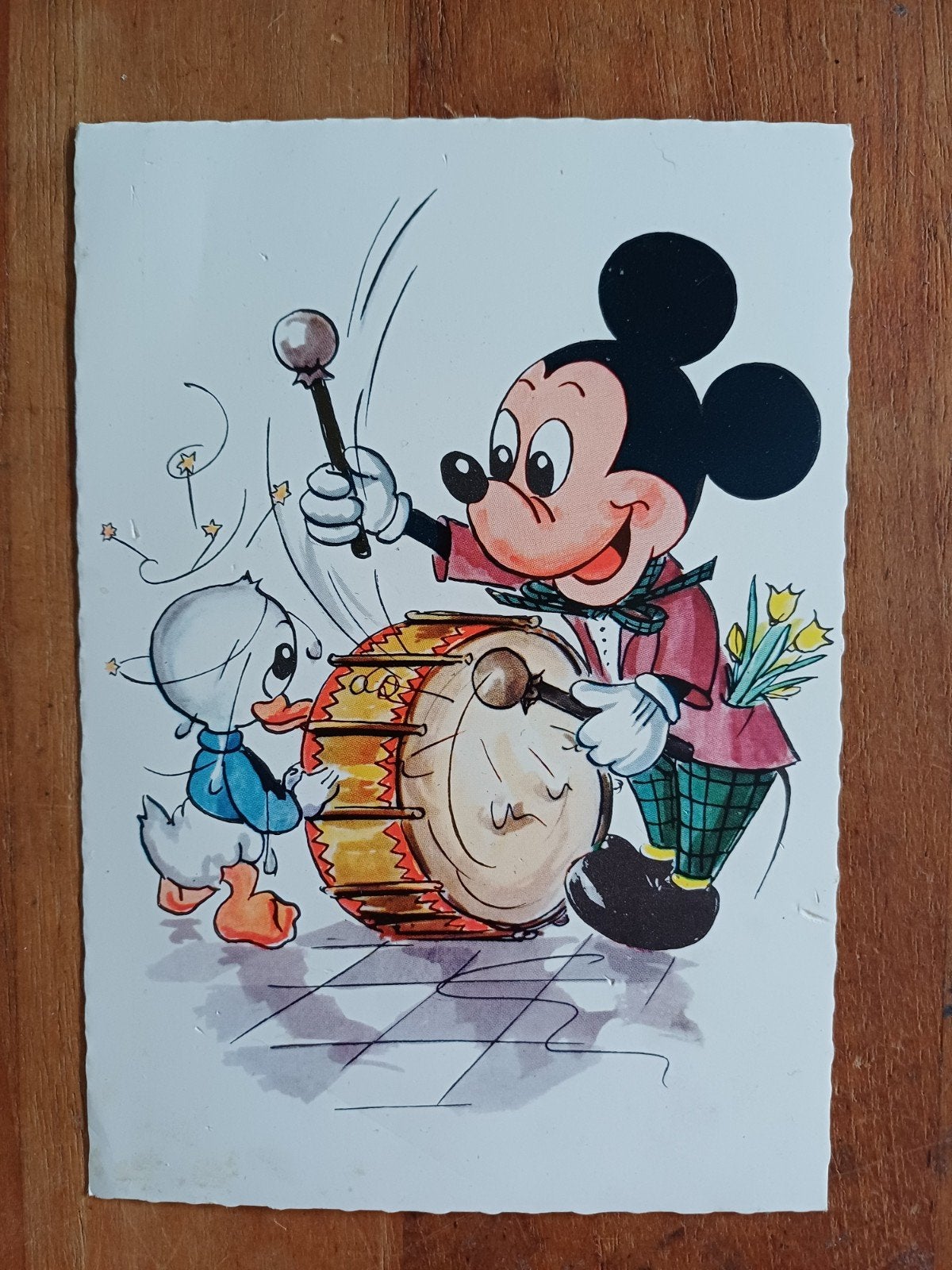 Mickey Mouse Disney ansichtkaarten 1965 4st, Verzamelen, Ophalen of Verzenden, Mickey Mouse, Zo goed als nieuw, Overige typen