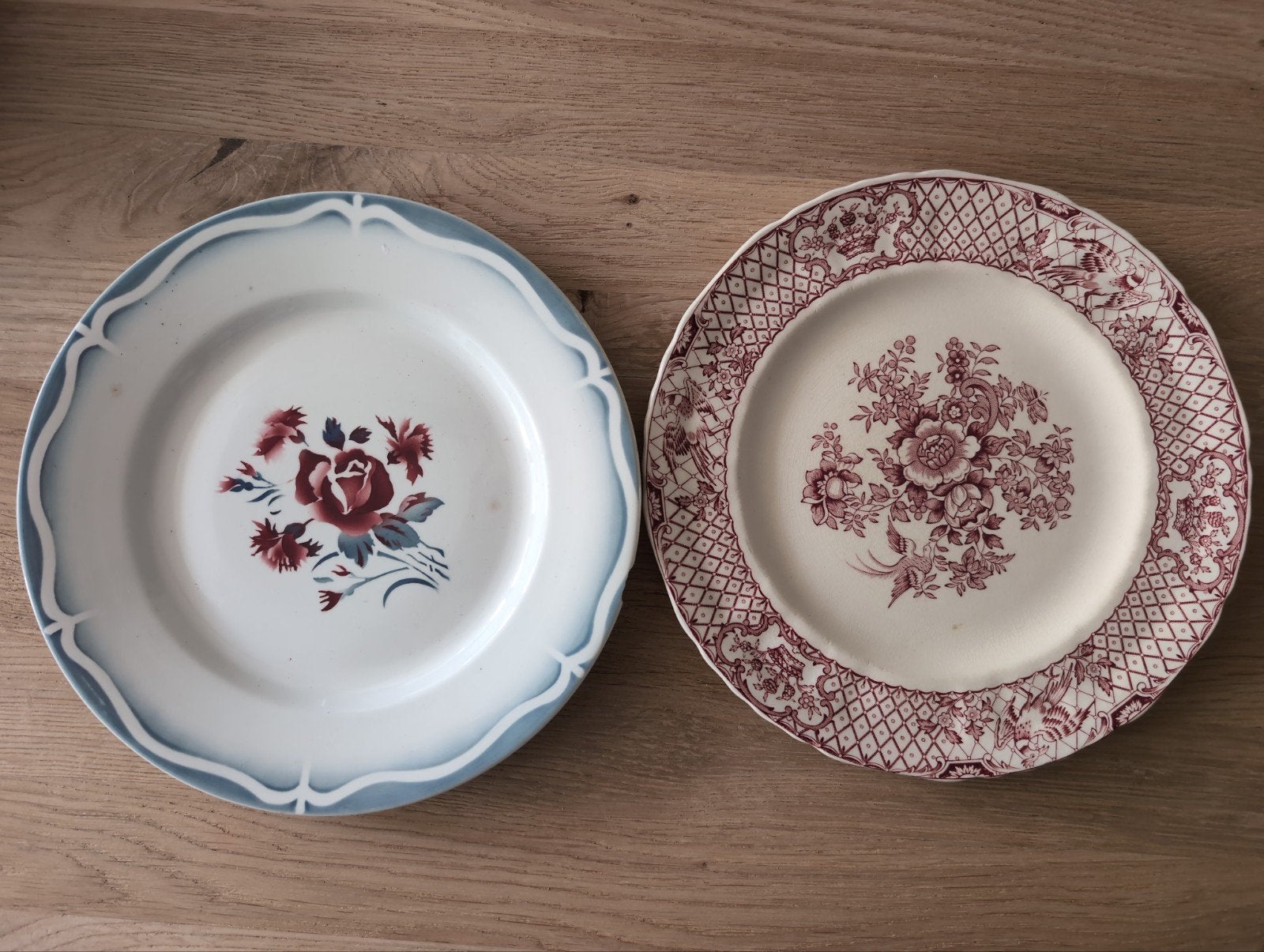 Brocante Vintage Borden Set (2x), Antiek en Kunst, Ophalen of Verzenden