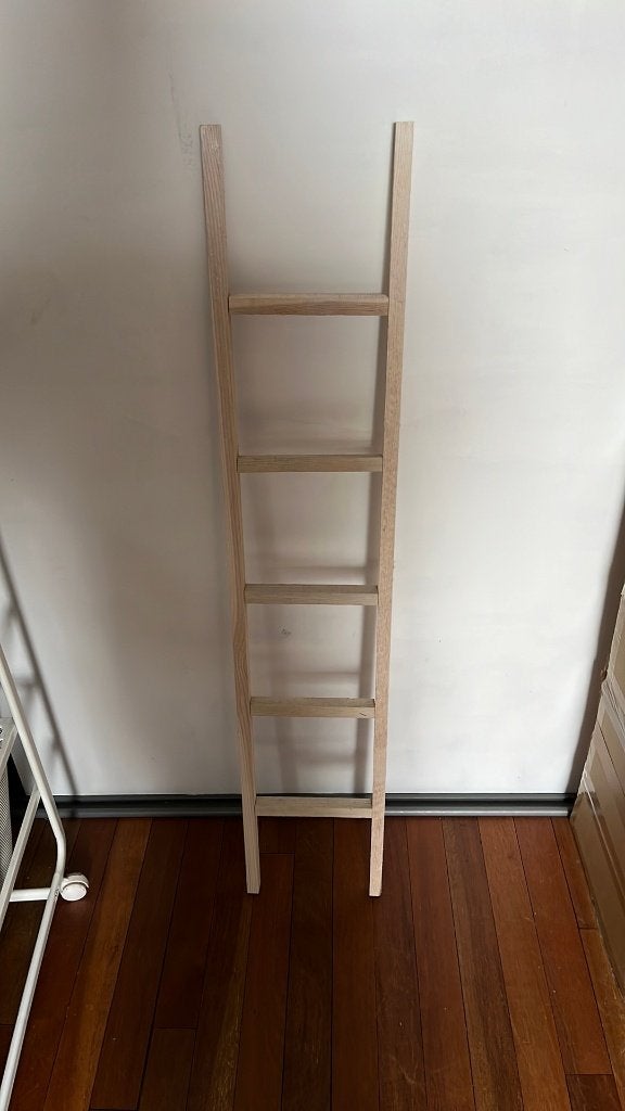 Zgan houten decoratieve ladder, Ophalen, Hout, Decoratieobject, Zo goed als nieuw
