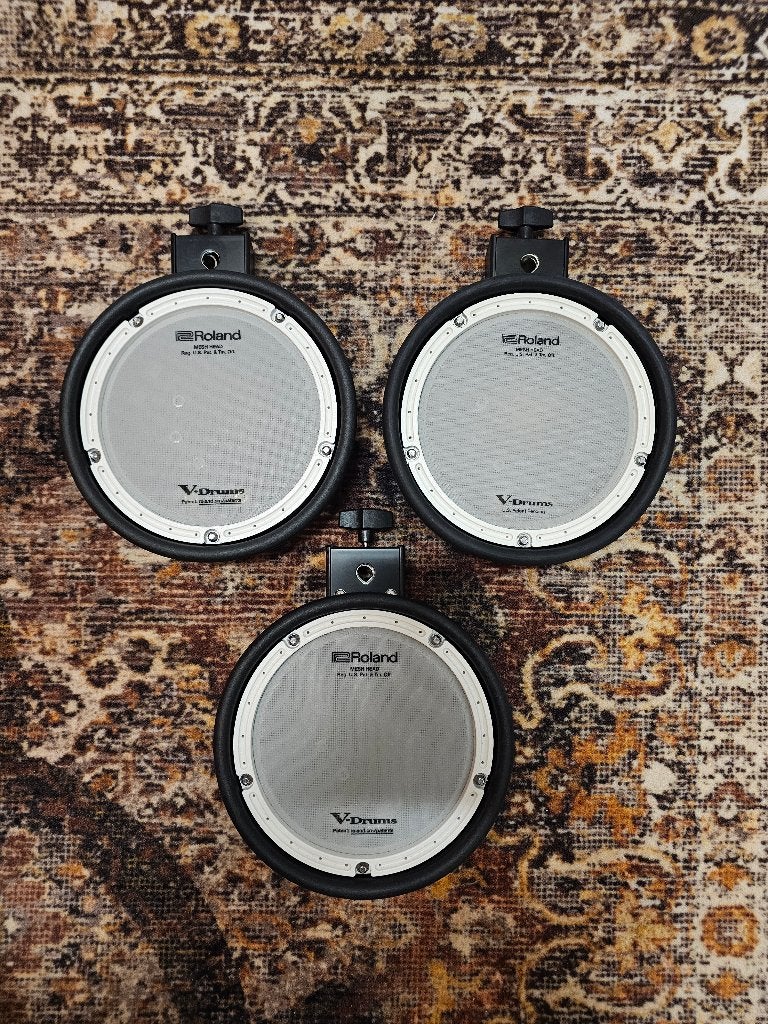 3x Roland PDX-6A Tom Pads | Gaasvel | Meshhead | Drumstel, Muziek en Instrumenten, Instrumenten | Onderdelen, Roland, Drums of Percussie