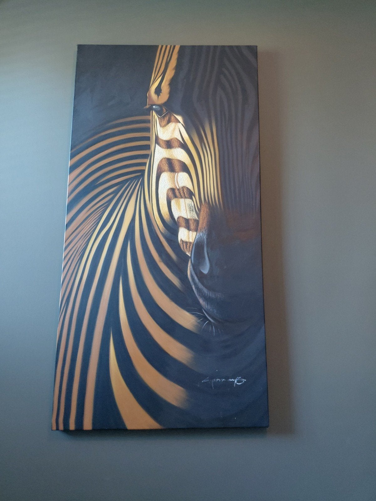 Schilderij zebra op gespannen doek, Ophalen
