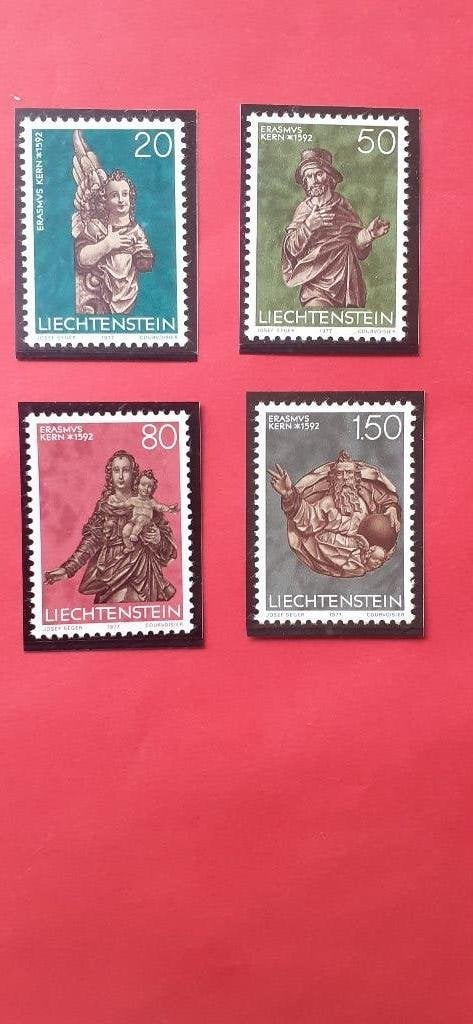 Liechtenstein 1977 Serie van 4 zegels Sculpturen, Verzenden, Overige landen, Postfris