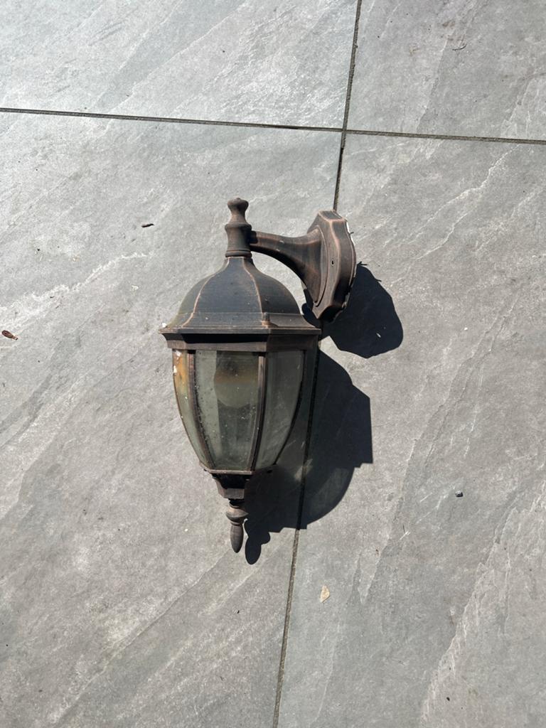 Klassieke buiten hanglamp - Antiek brons, Tuin en Terras, Buitenverlichting, Gebruikt, Minder dan 50 watt, Ophalen of Verzenden