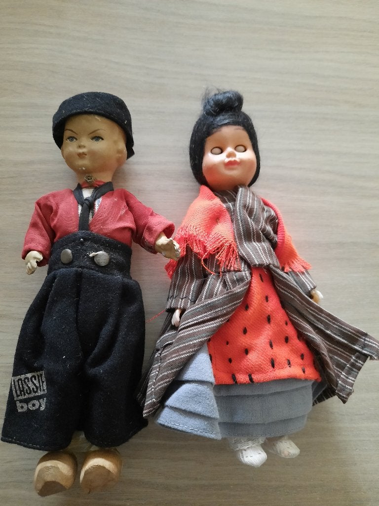 Poppen duo, Verzamelen, Ophalen of Verzenden, Gebruikt, Pop