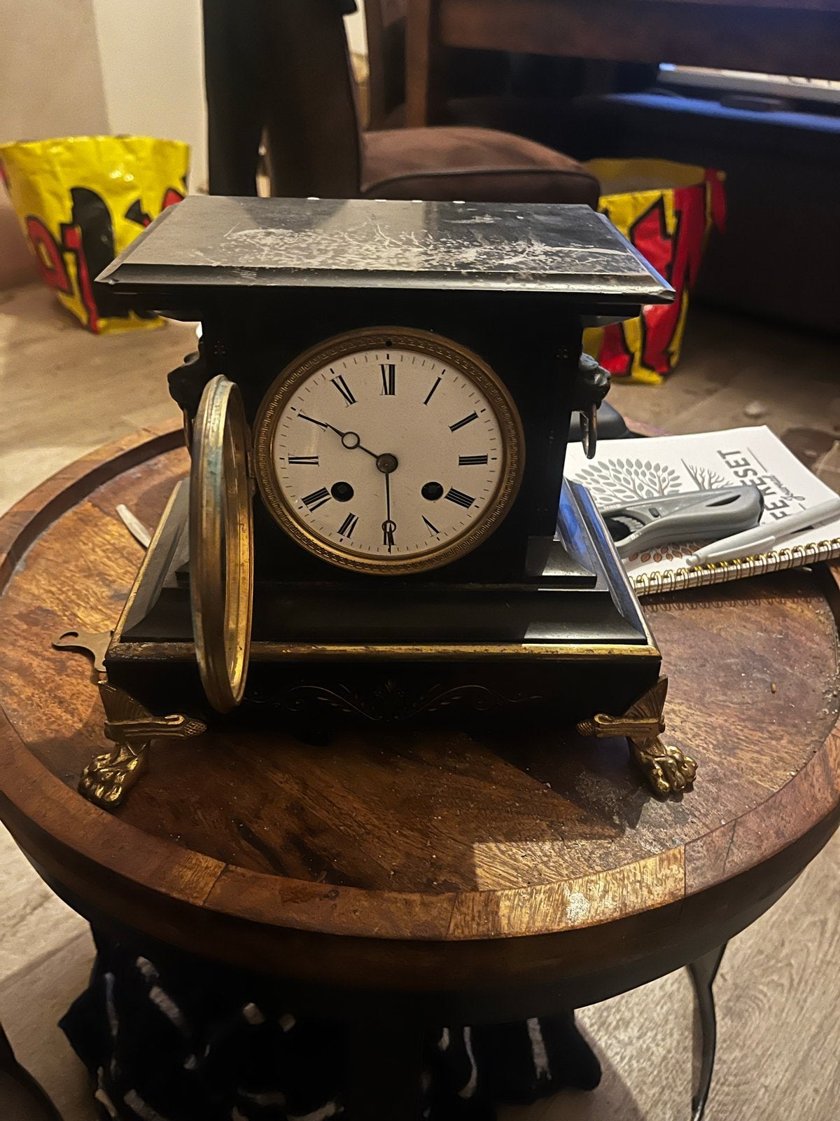 Antieke pendule klok - Functionerend met sleutel, Antiek en Kunst, Ophalen