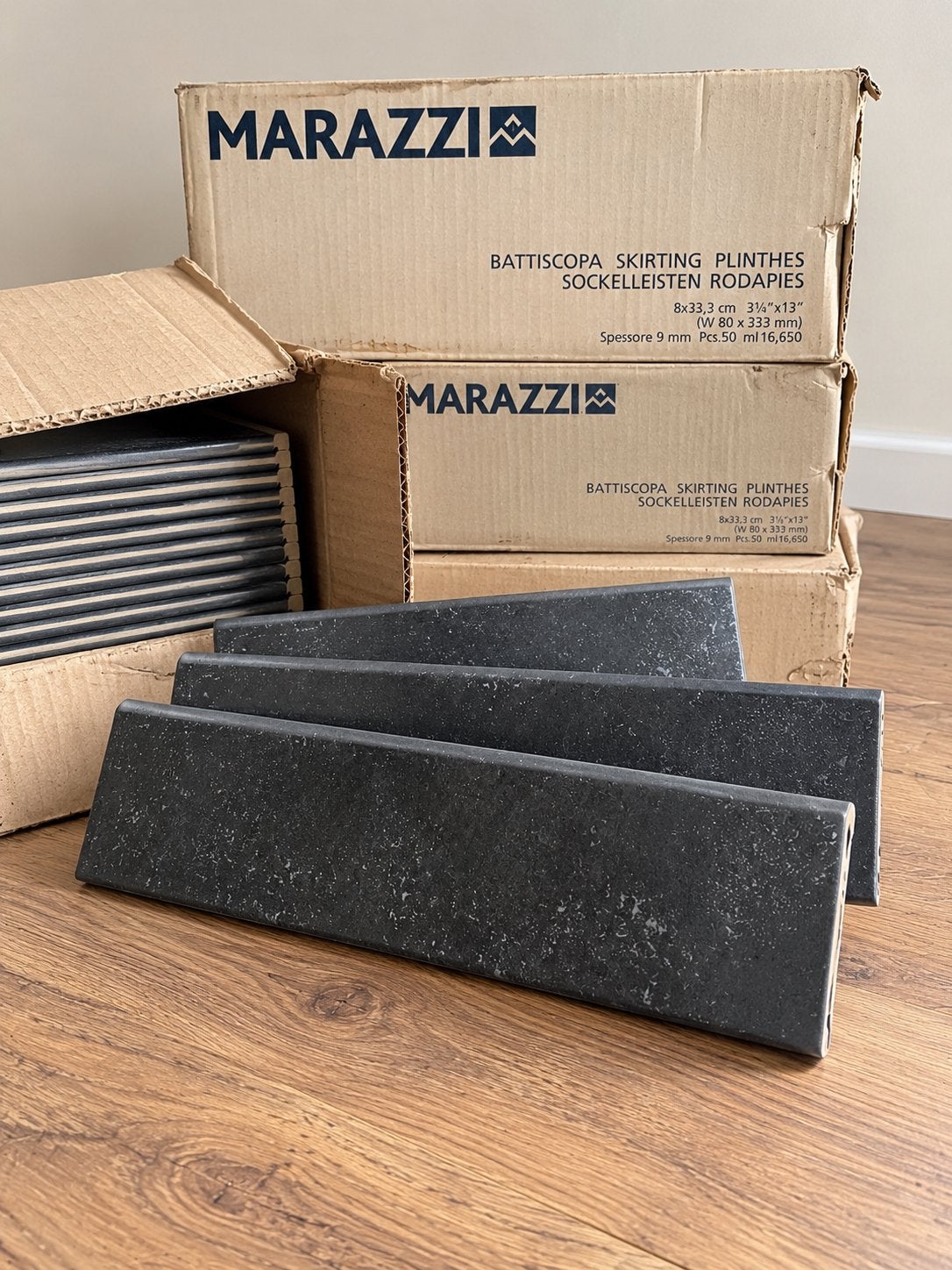 Marazzi keramische plinten | Antraciet/zwart | Nieuw, Ophalen, Overige materialen, Nieuw, 250 cm of meer