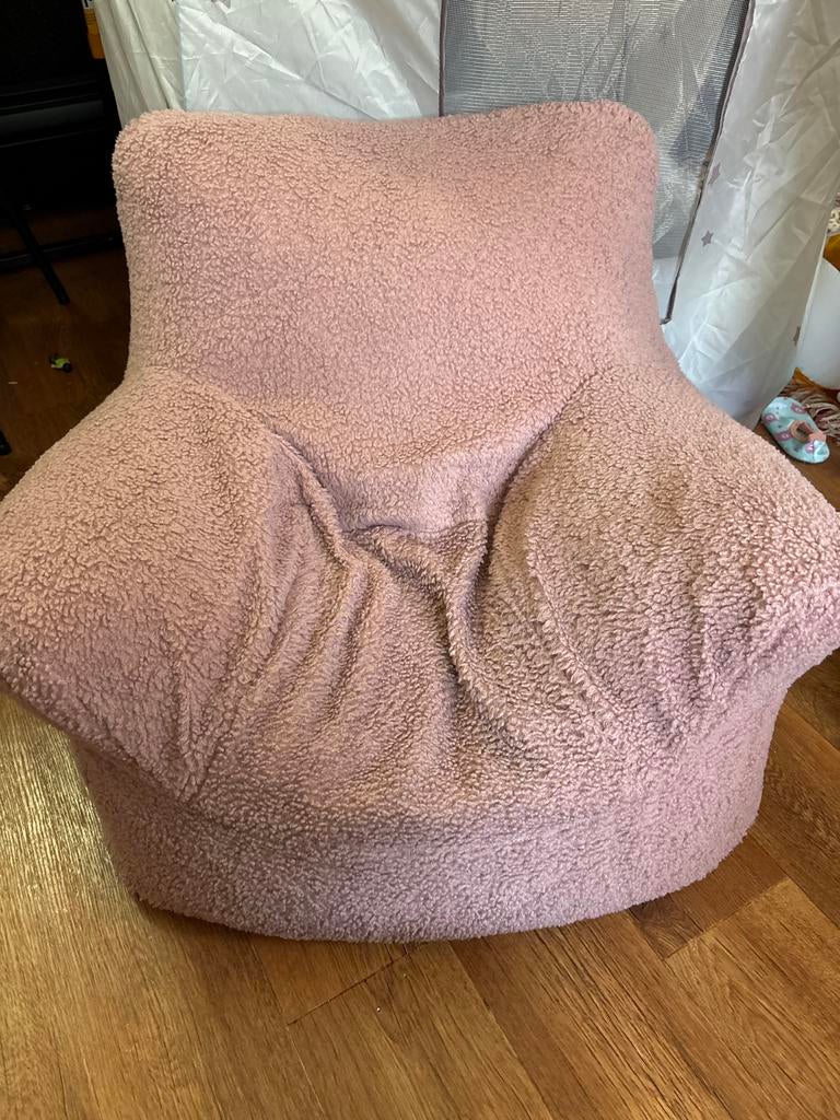 Petit Amélie Fauteuil - Roze Teddy Kinderstoel, Ophalen, Zo goed als nieuw, Stoel