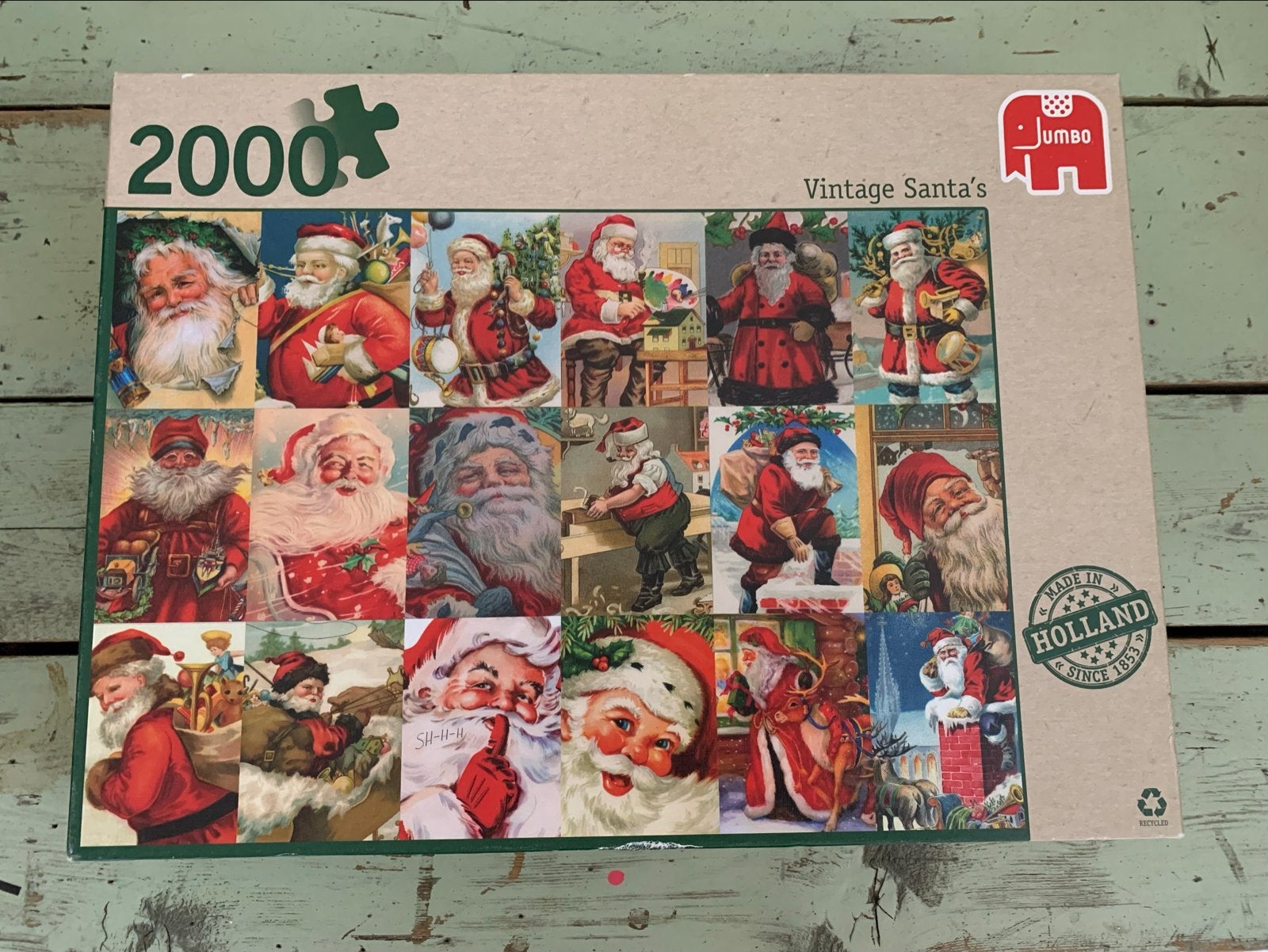 Jumbo Legpuzzel 2000 stukjes - Vintage Santa's, Ophalen of Verzenden, Meer dan 1500 stukjes, Zo goed als nieuw, Legpuzzel