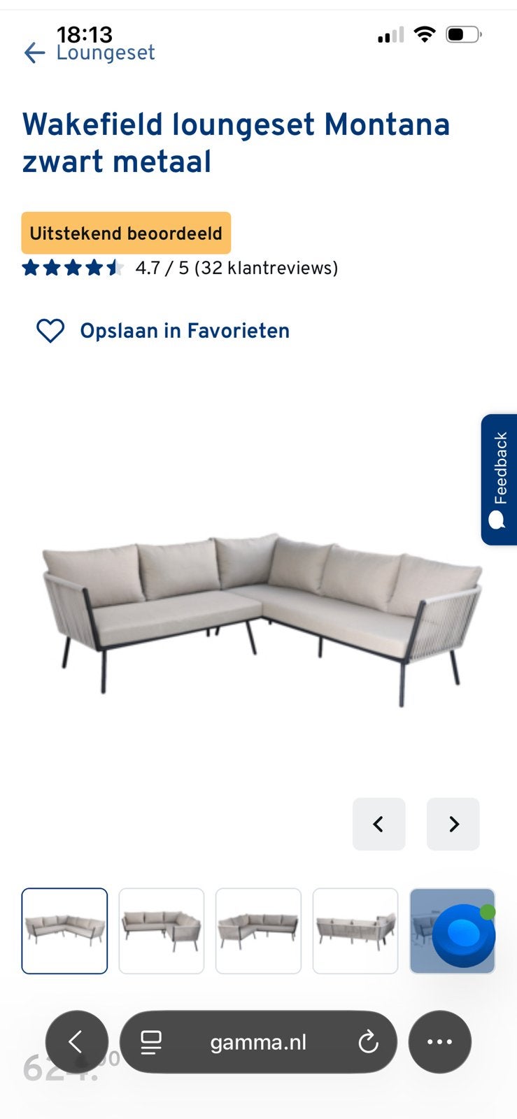 Nieuwe kussens Loungeset Montana Gamma, Ophalen, Nieuw, Loungeset