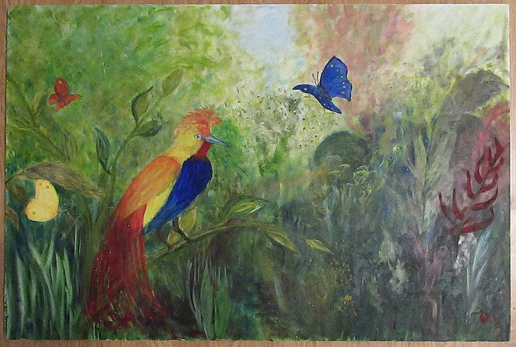 Schilderij wanddecoratie olieverf op houten paneel 91x61(cm), Ophalen of Verzenden