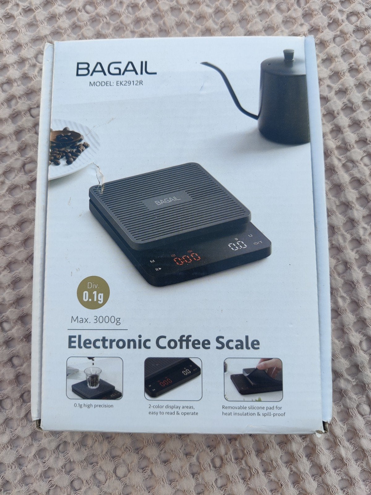 BAGAIL EK2912R Digitale Koffieweegschaal - Nieuw in doos, Ophalen, Minder dan 10 kg, Keukenweegschaal, Nieuw