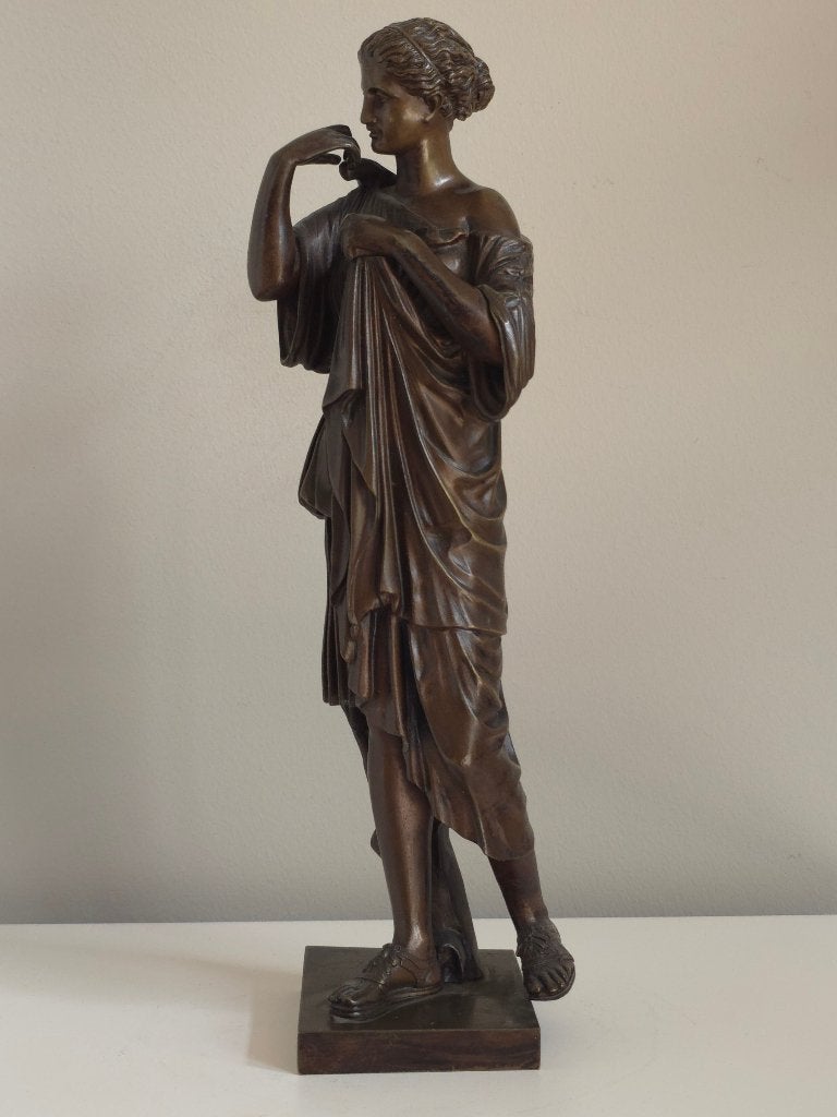 Antiek Bronzen Beeld Diana van Gabii - 36cm, Antiek en Kunst, Ophalen of Verzenden, Brons