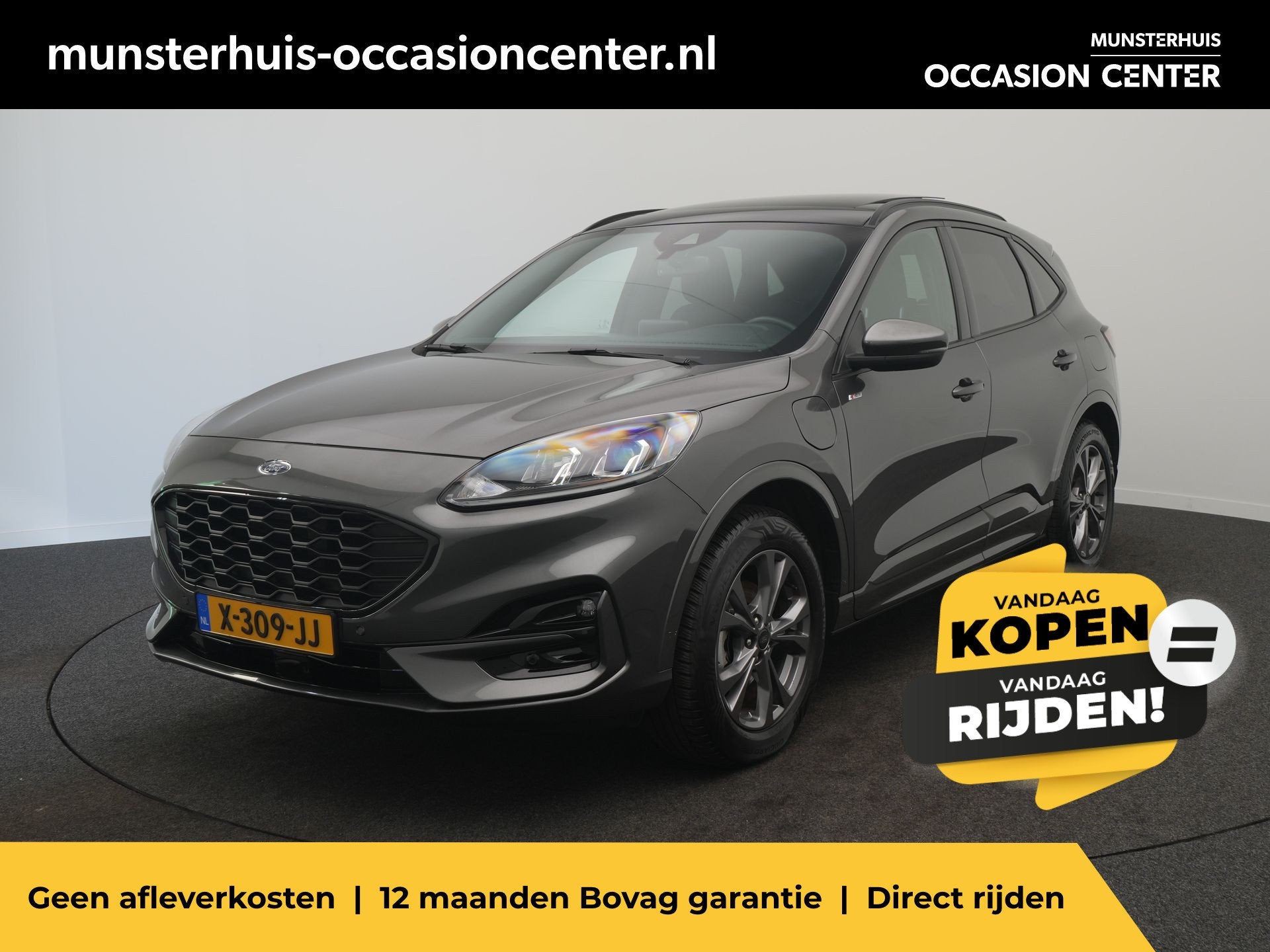 Ford Kuga 2.5 PHEV ST-Line - RIJKLAARPRIJS - Plug-in Hybride, Auto's, Ford, 12 maanden, Gebruikt, Kuga, 1744 kg