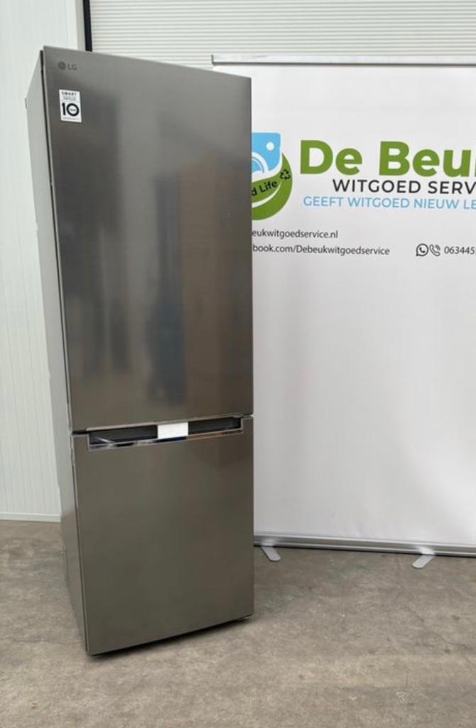Rvs Showmodel LG No Frost Koelvriescombinatie, Witgoed en Apparatuur, Koelkasten en IJskasten, Ophalen, 200 liter of meer, Met aparte vriezer