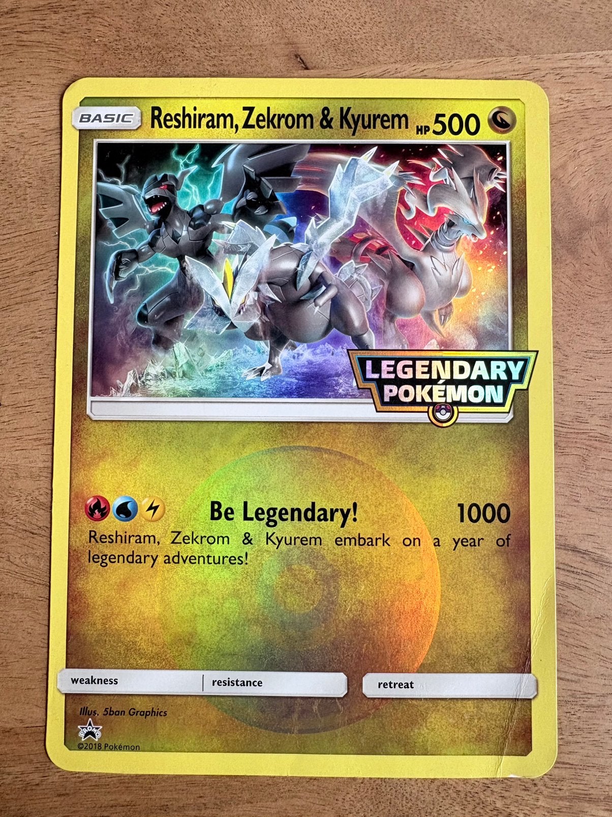 Reshiram, Zekrom & Kyurem Pokemon kaart, Verzenden, Zo goed als nieuw, Losse kaart, Foil